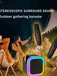 1pc Bluetooth Speaker With Microphone, Portable K-Song Karaoke Machine, Wireless Home KTV - Multicolor - View 6