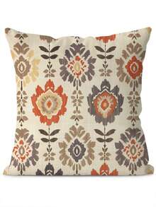 1 pieza Funda de cojín con estampado floral, conjunto de decoración del hogar minimalista bohemio, diseño con cremallera, hecho de tela de poliéster para fácil limpieza, superficie suave y mullida, adecuado para sala de estar, dormitorio, patio exterior (sin relleno de cojín)