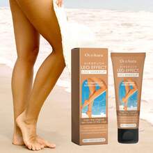OceAura Leg Makeup Lotion Legs Tanning Accelerator Waterproof Long Lasting Even Skin Tone Shiny Brown Sunbeds Bronze Wheat Body Tanning Cream - Màu lúa mì - Xem 1
