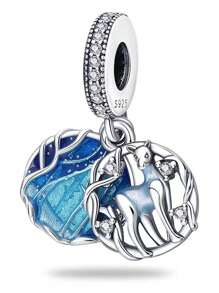 Disney 1 pieza Encanto de hada de flor de Mickey de plata de ley 925 de Disney para pulsera de plata de ley 925, joyería hecha a mano, regalo
