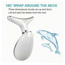 1 Peça Massageador de Rosto e Pescoço, Massageador de Drenagem Linfática, Massageador Facial de Cuidados com a Pele de 7 Cores LED para Mulheres, Ferramenta de Cuidados com a Pele