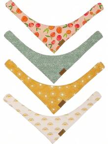 Remy+Roo Large Spring Dog Bandanas - 4 Pack Katherine Set |   Premium Durable Adjustable Polyester Fabric Dog Scarfs |   Patented Shape Dog Bandana,  Pattrens, Floral Dog BandanaChristmas - Cực lớn - Xem 5