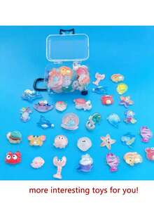 海洋生物花园装饰品，惊喜盲袋，适合制作发夹、冰箱贴、派对礼物 - 彩色 - 查看 2