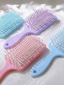 Spersonalizowana szczotka do masażu włosów w kolorze makaronikowym i spersonalizowana spinka do włosów z krokodylkiem, prezent dla niej, prezent na walentynki, akcesoria do włosów na ślub, jasne kolory na wiosnę/lato - Wielokolorowe - Zobacz 4