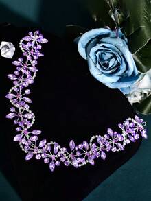 1 pieza Diadema de lujo con rhinestones, versátil para uso diario, novia de boda, citas, fiestas de cumpleaños, sesiones de fotos, adecuada para múltiples ocasiones como accesorios del Día de San Valentín - A - Ver 7