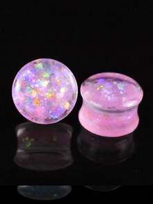 一对 8-30 毫米闪亮圆形亚克力耳塞 隧道塞 身体穿孔饰品 - 閃亮 - 查看 17