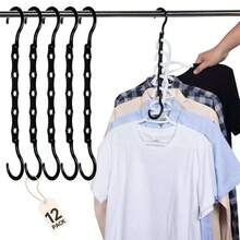 10/8/5/3/1 pieza Perchas de ropa ahorradoras de espacio, armario con múltiples ganchos, adecuado para tiendas de prendas, ahorradores de espacios, antiarrugas y almacenamiento compacto de armarios. Ropa secadora, 5 ranuras, uso vertical y horizontal, rotación de 360°, fácil operación, apto para camisetas de manga corta, vestidos, primavera, simple, Top de verano - Multicolor - Ver 5