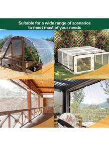 Telo impermeabile trasparente in PVC, telo da tenda, copertura per piante invernali, serra. Telo impermeabile, telo in plastica trasparente, antipolvere, antpioggia, resistente ai raggi UV per coperture da giardino. Adatto per ripari pioggia resistenti su terrazze, verande, giardini, pollai e campeggio. Protezione durevole da pioggia e sole, tenda da sole impermeabile per esterno, caldo e antivento, adatto per uso esterno in inverno.