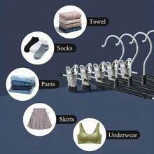 20/10/5 peças de prendedores de calças de aço inoxidável e 1 gancho para cabide de roupas, expansível, sem costura, fácil de usar, adequado para guarda-roupa e casa, ótimo para secar saias e roupas