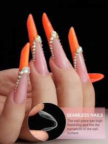 96 pezzi Kit di forme per unghie chiare opache, forme per unghie complete, punte per unghie, strumenti per estensione unghie in acrilico, 4 stili, 12 misure, scala per gel per unghie, per design di unghie da salone