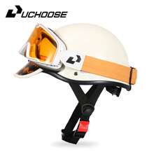 1 件复古夏季半盔，带护目镜，轻便