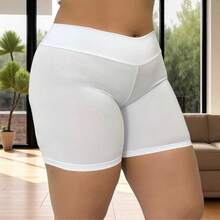 Short Anágua Plus Size Feminino Segunda Pele Cinta Modeladora Shortinho Bermuda Compressão Aperta Barriga - Branco - Visão 2