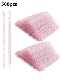 500/200/100/50 Peças Ferramentas de Arte de Unhas para Mulheres, Palito de Limpeza Acrílico Rosa de Duas Pontas, Palito de Esfoliação de Pele Morta, Ferramenta de Manicure