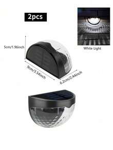 1/2/4/8 件装太阳能围栏灯、甲板灯、太阳能壁灯、太阳能壁挂式户外围栏灯、白色 LED 灯，适用于花园、家居、庭院、院子、车库、露营、万圣节、圣诞节派对装饰照明 - 彩色 - 查看 24