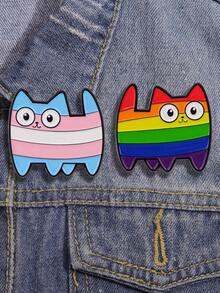 Cute Animal Rainbow Cat Enamel Pin LGBT Gay Brooches For Men Lapel Pins Badges On Backpack Gay Accessories Jewelry Gifts - Multicolor - View 8