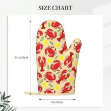 Lobster Crab Lemon Oven Mitts Cooking Silicone Gloves Kitchen Mittens Heat Resistant Non Slip Oven Mitts For BBQ Grilling Baking 1 Pairgood