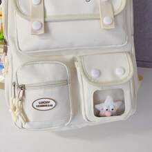 Nova Mochila Casual Minimalista de Grande Capacidade com Vários Bolsos para Estudantes Universitários