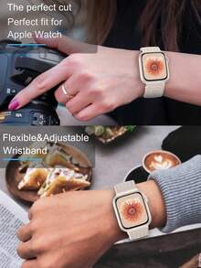 升级款磁吸编织弹力表带，带磁吸表扣，兼容 表带 38mm 40mm 41mm 42mm 44mm 45mm 46mm 49mm 男女款，柔软尼龙运动单圈表带，兼容 Series 11 10 9 8 7 6 5 4 3 Ultra 3 2 1 SE - 升級磁吸扣-星光 - 查看 7