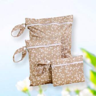 3pcs Waterproof Baby Diaper Bags, Portable Diaper Organizer Bags For Storing Baby Clothes, Diapers, Wipes, Ideal For Outdoor Baby Shower Party, Home Decor Gift Set, Suitable For Halloween, Christmas, New Year