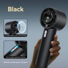 Rechargeable Handheld Turbo Fan, 9m/S High-Speed Airflow, 100 Speed Adjustable, USB Charging Portable Fan For Indoor & Outdoor Use, ABS Material, With Power Cord, Wearable Design, Button Control