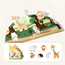 1pc Tear-Resistant Cloth Book For Kids, Infant Toy With Matching Pictures And Reusable Stickers, Educational And Cognitive Fabric Material For Washing And Biting