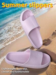 新款EVA男士四季凉拖鞋/耐磨防滑防臭/柔软舒适/抗菌护足/轻便软底/速干不臭脚/休闲百搭居家室内浴室淋浴/户外沙滩简约情侣凉拖鞋