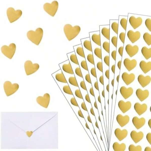 600 Stücke Herz Aufkleber, herzförmige Aufkleber, selbstklebend für Verpackung, Umschlag, Grußkarten Dekoration für Valentinstag, Geburtstag, Hochzeit, Hobbys, Schulmaterial, Schulanfang