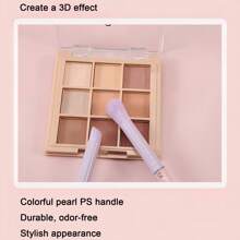 طقم فرش مكياج جديد لموسم العودة إلى المدرسة - 5 قطع، مقبض لؤلؤي ملون، شعيرات ناعمة، يشمل فرشاة البودرة وفرشاة ظلال العيون وفرشاة البرايتنر وفرشاة الكونسيلر، طقم مكياج كامل