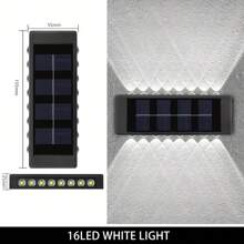 4-częściowa lampa ścienna zewnętrzna IP44 zasilana energią słoneczną, oświetlenie zewnętrzne 12/16 LED, oświetlenie ogrodowe do willi, zerowy rachunek za prąd, bezprzewodowa konstrukcja do zewnętrznego muru granicznego