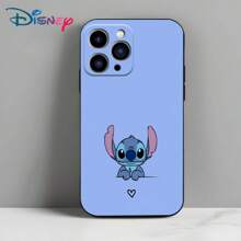 Disney Funda de teléfono con licencia de Disney, estilo de dibujos animados Stitch para IPhone 16/15/14/13/12/11 PRO/PLUS/Pro Max/XS/XXS, regalo lindo, adorable y perfecto. Imagen de papel tapiz estilo Ins.