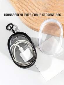 2 pezzi Borsa trasparente per l'organizzazione dei cavi dati, organizer per cavi USB, borsa per accessori elettronici, accessori da viaggio per lo stoccaggio, borse cosmetiche, utilizzati per organizzare cavi USB, cuffie e altri articoli funzionali. Un must-have per i viaggi, la prima scelta per il ritorno a scuola e un regalo per le vacanze. - Multicolore - Visualizzare 3