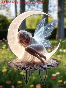 Enchanting Fairy Mushroom House Summer Garden Logo Set - 0.3 Cm Thick Acrylic Outdoor Decoration, Potted Landscape Ornament, Romantic Bohemian Style, Multi-Functional Courtyard Artwork, An Ideal Choice For Christmas Gift. Suitable For Garden Decoration, Wedding Decoration, And Home Decoration. - Multicolor - View 14