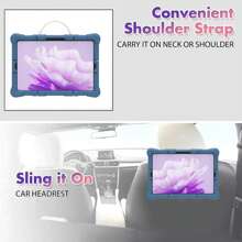 Custodia protettiva universale per tablet da 9,7" a 11,5" con supporto e cinturino da 360°, antiurto, include una penna stilo, guscio protettivo in silicone morbido e personalizzabile, compatibile con iPad, Teclast e altri marchi, dimensioni: 17,5x25,6 cm (9,7", 9,8", 10,1", 10,3", 10,4", 10,6", 11", 11,5" ecc. escluso il tablet)