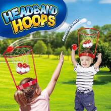 2pcs Christmas Headband Basketball Hoop, Adjustable Basketball Net Headband, Funny Gift For Family, Friends, Christmas Holiday, Birthday, Carnival Party Activities