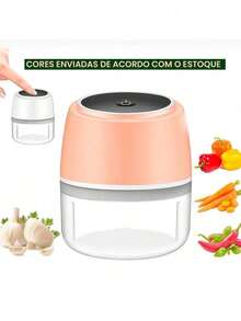Triturador de Alho Elétrico e Alimentos Portátil E Recarregável - Multicolorido - Visão 6
