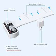 Jinxell Bidet Attachment For Toilet, Hot And Cold Water Spray Non-Electric Dual Nozzle For Frontal & Rear Wash, Adjustable Water Pressure Control, Self Cleaning Water Sprayer - 黑色 - 查看 2