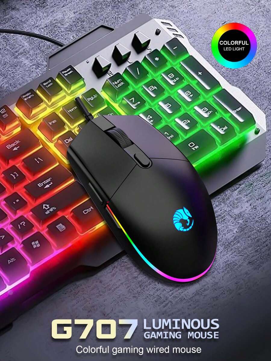 RAIKU G707 RGB Illuminated Gaming Wired Mouse, RAIKU Business Office ...