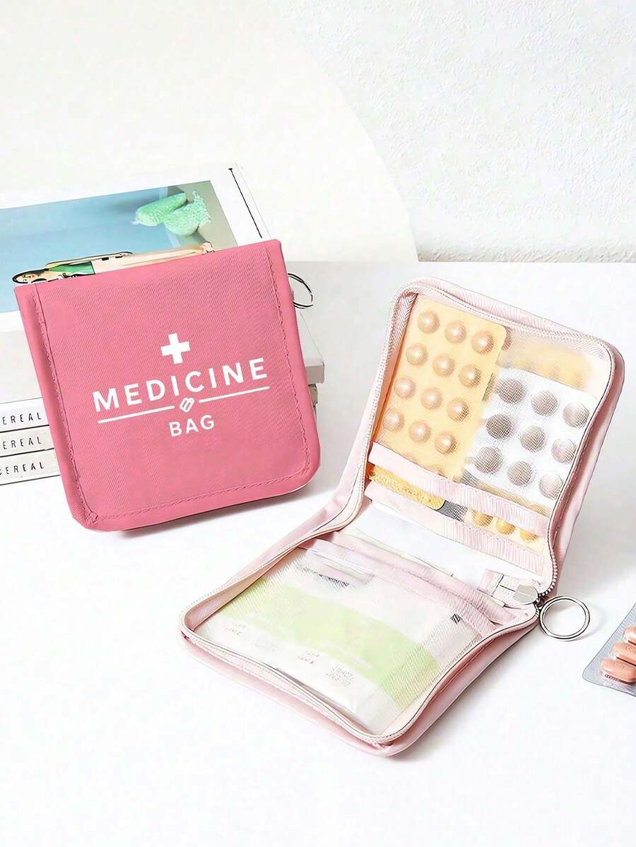 1 pieza Bolsa portátil de medicamentos, caja compacta de pastillas y botiquín de primeros auxilios, conveniente para viajar, adecuada para medicación diaria/al aire libre/de viaje, esencial para viajeros conscientes de la salud y frecuentes, bolsa de tela multifuncional para medicamentos, botiquín de primeros auxilios portátil, bolsa de medicamentos de viaje al aire libre, bolsa de almacenamiento de medicamentos de primeros auxilios para dormitorio (disponible en varios colores) Estuche de pastillas Contenedores de pastillas Bolsa de hospital Organizador de medicamentos Artículos esenciales de viaje Artículos esenciales de crucero Artículos esenciales de vacaciones - Multicolor - Ver 1