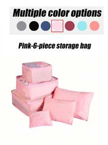 6/1 Peça Conjunto de Bolsas Organizadoras de Viagem Dobráveis, Cubos de Embalagem Portáteis para Roupas, Roupas Íntimas, Cosméticos, Joias, Adequado para Bagagem, Mala, Armário, Quarto, Volta às Aulas, Férias, Essenciais de Viagem de Feriado