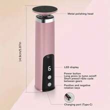 Removedor Elétrico de Calos e Pele Morta 2 em 1 - Bege Claro Recarregável Sem Dor, Ferramenta de Pedicure com 10 Cabeças de Lixa, Bateria de 500mAh para Cuidados Suaves com os Pés