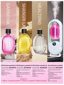 Aromatherapy Home/Hotel Aromatherapy Essential Oil Diffuser Bedroom Silent Toilet Deodorant Office Air Freshener - Rechargeable/Can Be Placed On The Desk/Can Be Hung On The Wall Aromatherapy Room Long Effect Spray There Are 6 Kinds Of Essential Oils To Choose From/Seven Color Atmosphere Lamp/Essential Oil Bottle Can Be Reused - Water Humidification Can Be Added