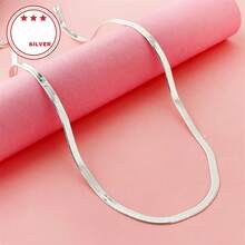 1 szt. 925-srebrny łańcuszek z kości węża, klasyczny, modny włoski łańcuszek z ostrzem, materiał antyalergiczny, wysokiej jakości niemieckie rzemiosło, odpowiedni dla rodziców, przyjaciół, prezent na rocznicę Nowego Roku