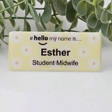 Spersonalizowana nazwa, tęczowe kropki "Witaj, mam na imię", identyfikator pielęgniarki, położnej w szpitalu, pielęgniarki, stażysty | Identyfikator pielęgniarki | Identyfikator pielęgniarki | Edukator | Pielęgniarka | Lekarz | Nauczyciel | Dentysta | Położna