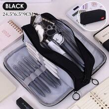 1PC/2PCS 多隔层简约女孩文具盒 - 多功能考试铅笔盒，适合学校使用（高美学设计） - 彩色 - 查看 9