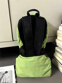 大容量多功能背包，轻便简约时尚旅行包 - 綠色 - 查看 5