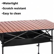 Campingtisch Klapptisch Camping Tisch Gartentisch Falttisch Picnic Party Partytisch Klappbar Schwarz/Holz Farbe - Holz - Übersicht 5