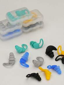 Soft And Comfortable Silicone Earplugs - Noise Reduction, Suitable For Sleeping, Traveling, Studying | Reusable And Flexible Design, Suitable For Flying And Commuting To Bring You A Comfortable Environment, A Must-Have For Postmen, A Must-Have For Back To School - Multicolor - View 5
