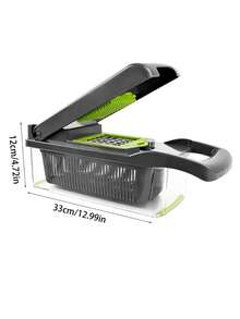 14 peças/16 peças Conjunto Multifuncional de Picador e Fatiador de Vegetais, Picador de Alimentos, Cortador de Vegetais Ajustável com Recipiente, Fatiador de Frutas, Fatiador de Vegetais Multifuncional, Raspador de Batata, Fatiador de Batata e Cebola, Fatiador de Rabanete, Fatiador de Salada, Picador de Alho, Fatiador, Utensílios de Cozinha, Adequado para Fatiar, Ralar e Cortar Vegetais e Frutas