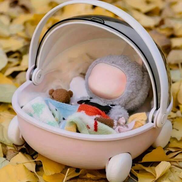 Compatible With Labubu Portable Round Cradle,High-Quality Design & Shoulder Strap, Ideal For Collectible Dolls, Action Figures, Travel, Home Storage | Compact Design With Closure, 2 Colors To Choose From, Carrying Cases, Perfect For Displaying And Collecting Cute Figurine Decor,Gift Packaging Supplies, Decorate Your Gifts, Birthday Gifts, Holiday Gifts, Party Gifts,