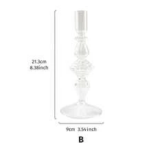 1 szt. Europejski świecznik w stylu pałacowym z diamentowymi paskami, przezroczysty szklany świecznik do dekoracji wnętrz, odpowiedni do domu, hotelu, dekoracji stołu weselnego